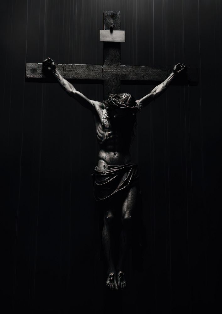 Aesthetic Photography of jesus cross silhouette crucifix black.