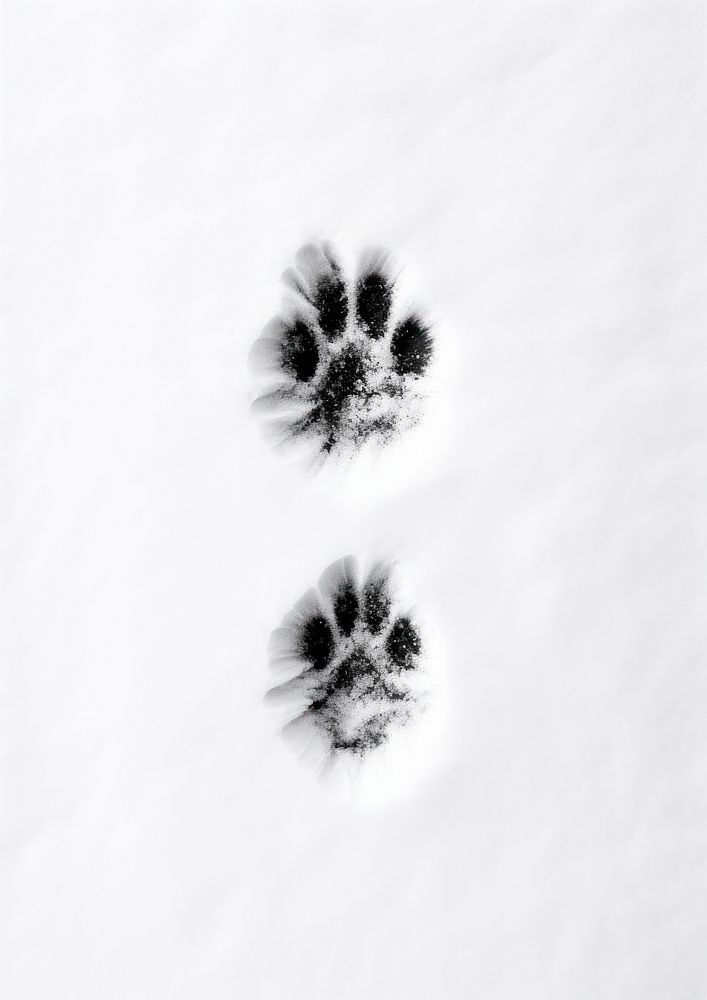 Photography animal footprint monochrome white black.