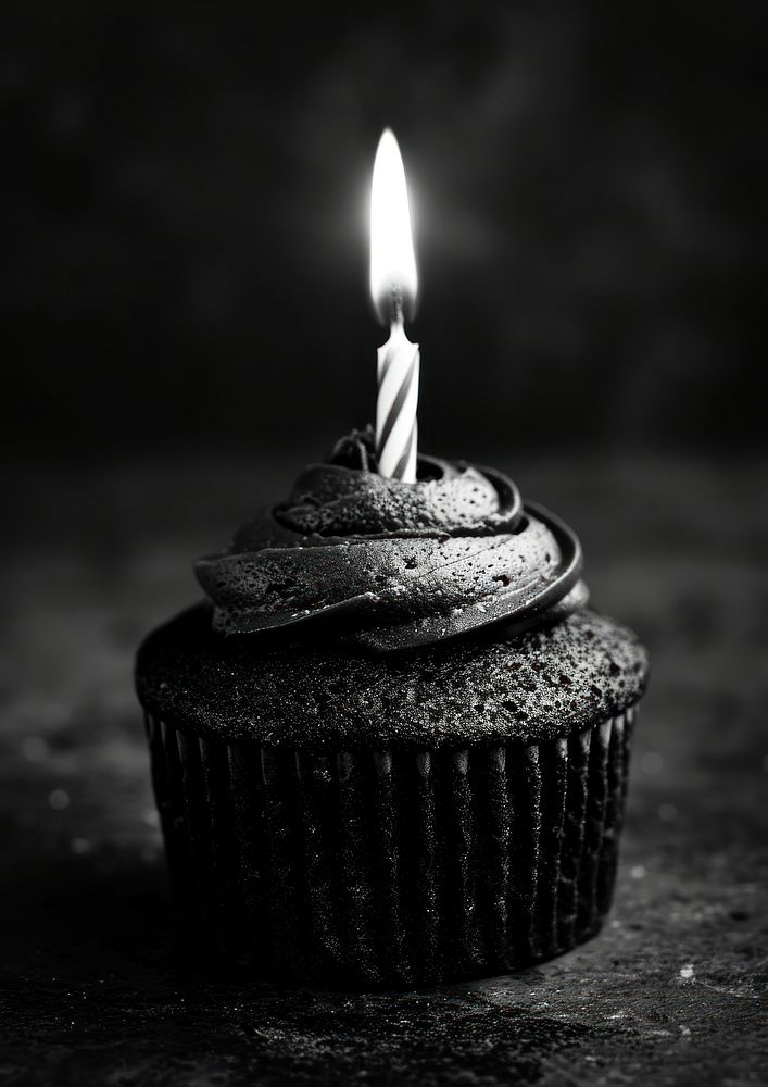 Aesthetic Photography birthday cake cupcake dessert candle.