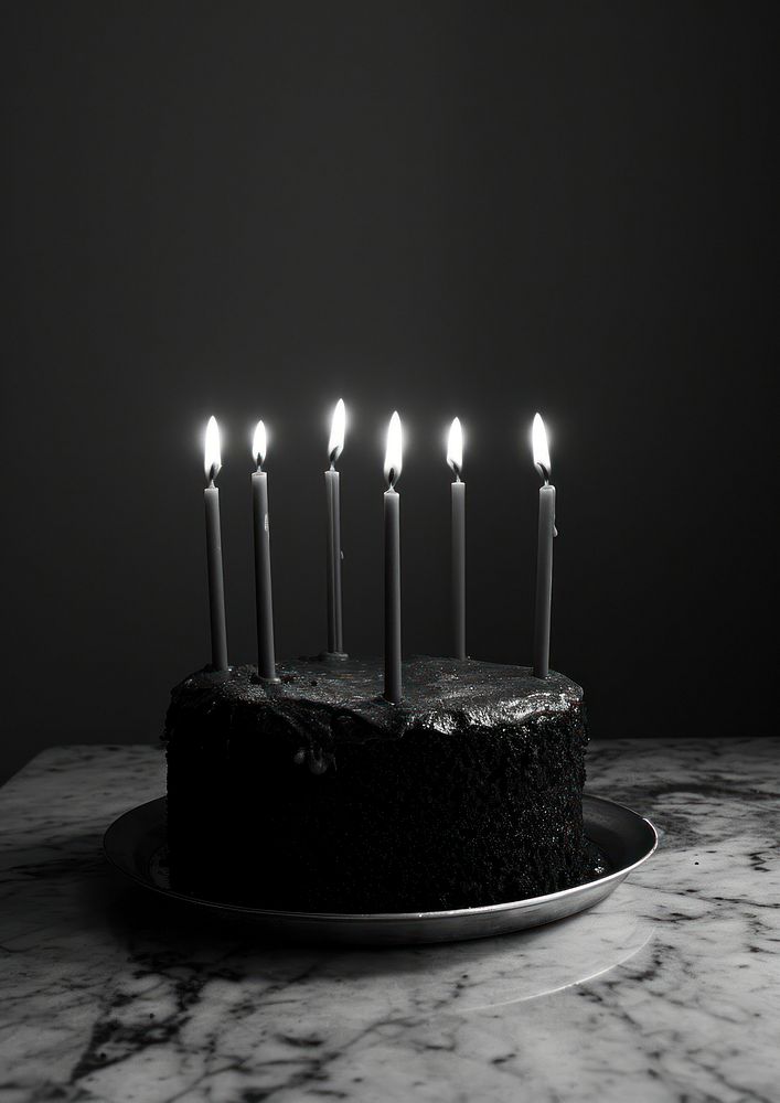 Aesthetic Photography birthday cake dessert candle black.