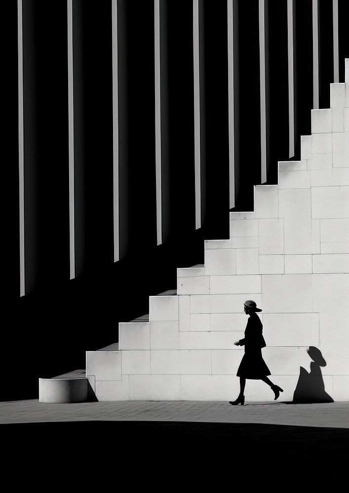Aesthetic Photography walking silhouette architecture staircase.
