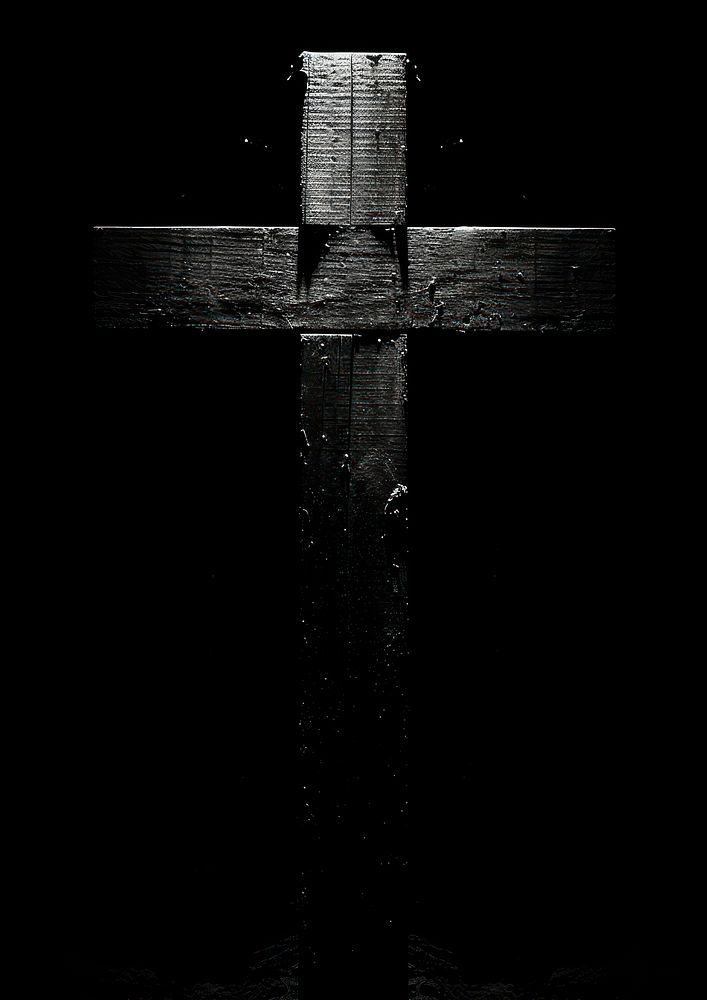 Cross black symbol white.