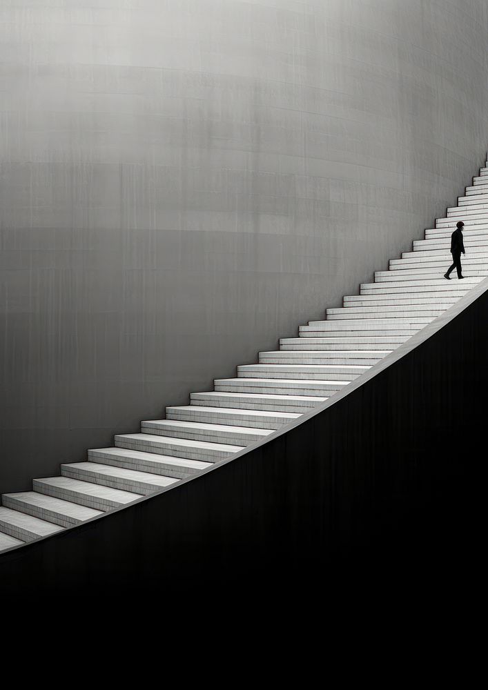 Architecture staircase black white.