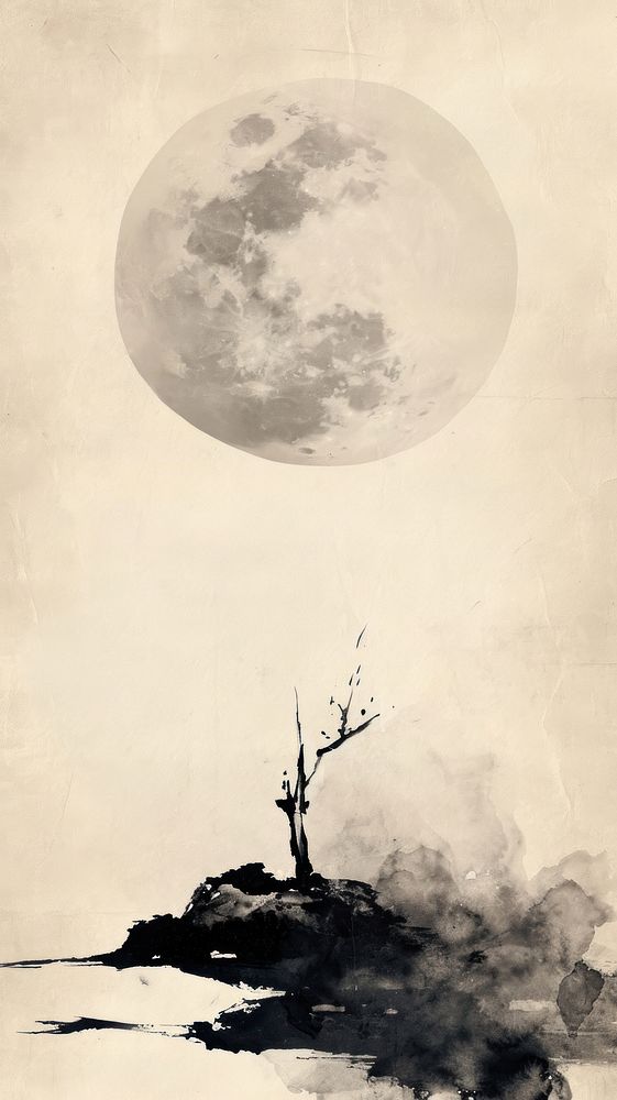 Moon outdoors painting nature.