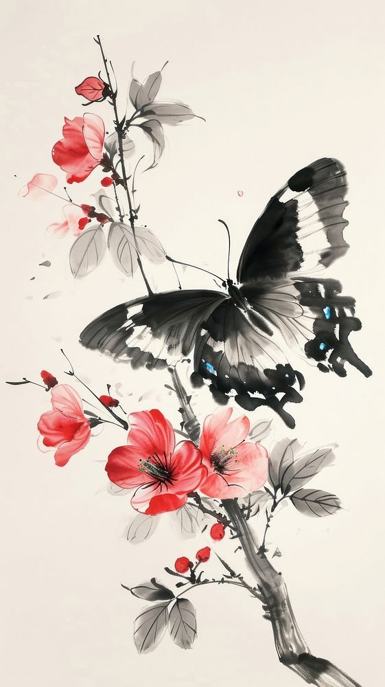 Butterfly painting pattern drawing.
