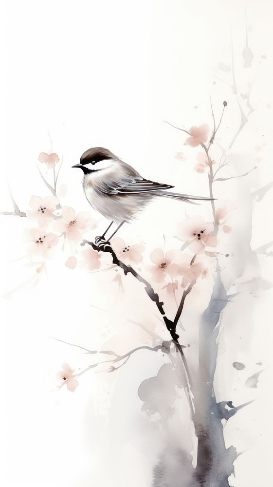 Bird blossom sparrow flower.