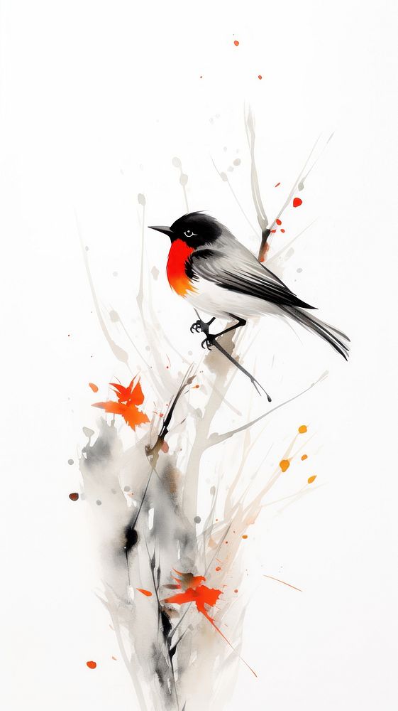 Bird painting animal splattered.