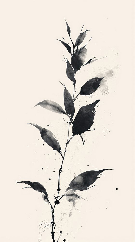 Leaf drawing sketch plant.