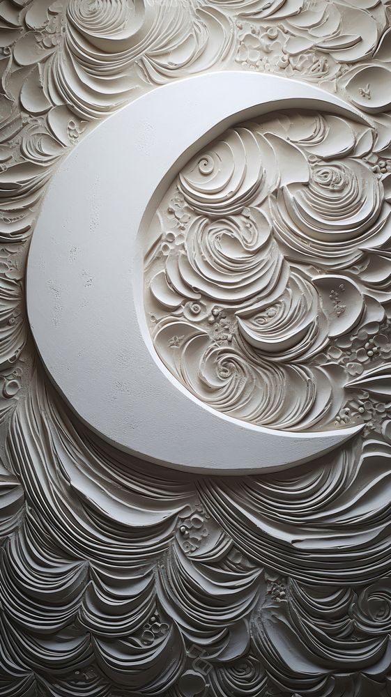 Crescent moon bas relief pattern art backgrounds creativity.