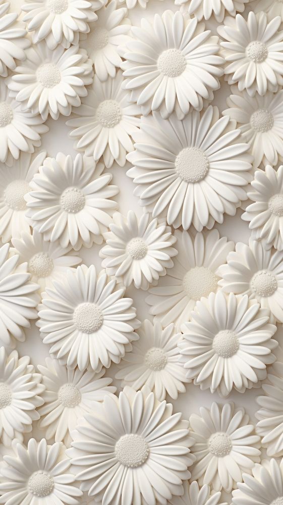 Daisy bas reliefsmall pattern oil paint wallpaper flower petal.