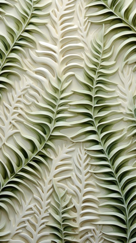 Fern bas relief small pattern nature plant leaf.