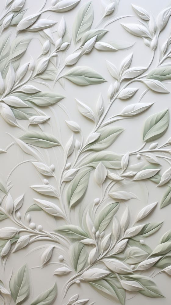Holly bas relief small pattern oil paint art wallpaper backgrounds.