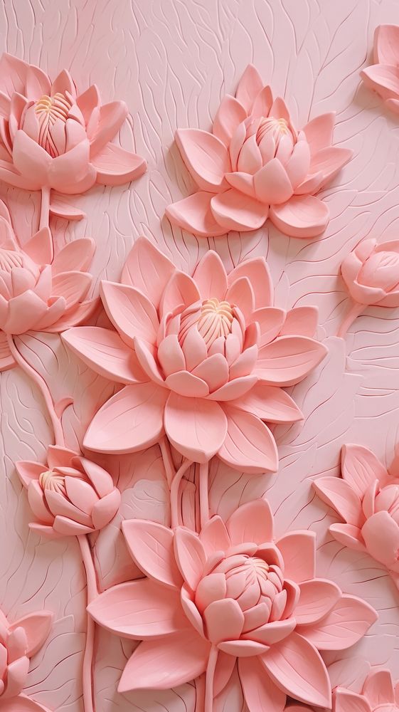 Lotus bas relief small pattern art flower petal.