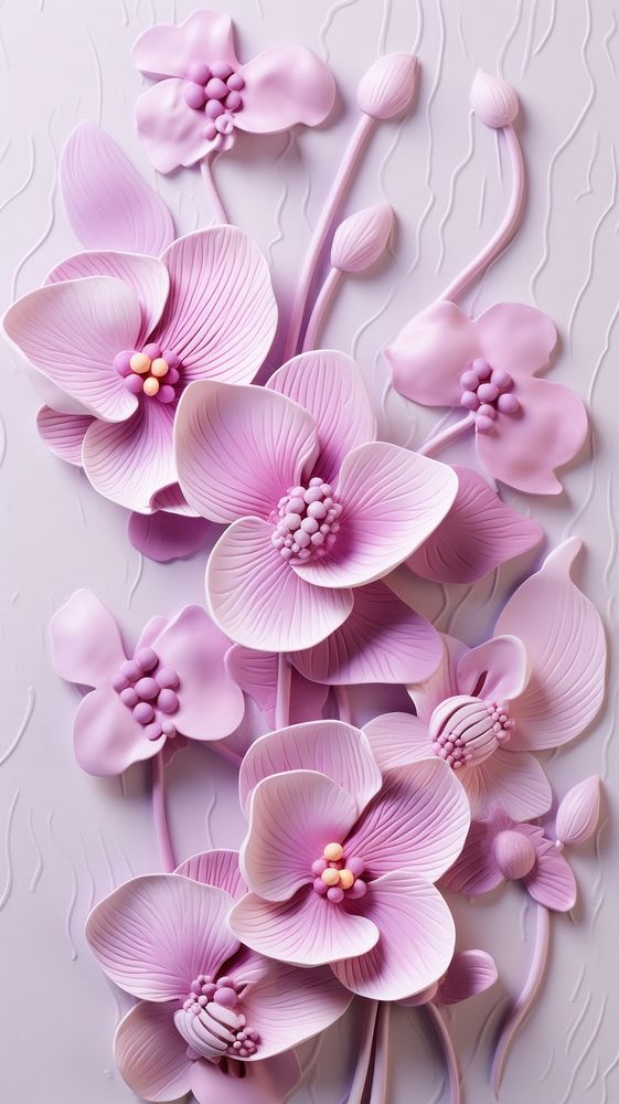Orchid bas relief small pattern art flower petal.