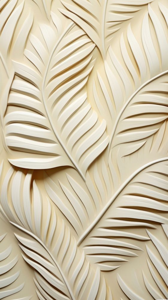 Palm leaves relief small pattern plant leaf art.