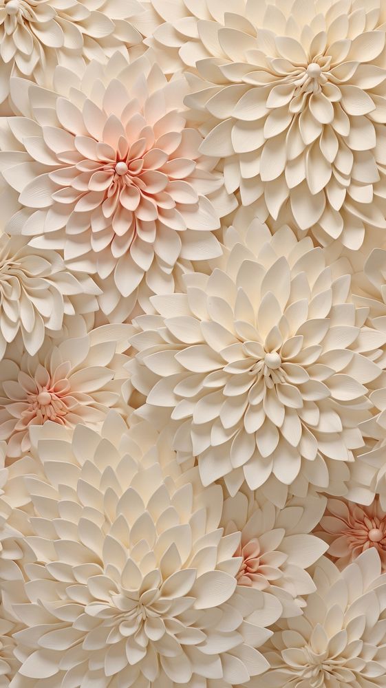 Petal bas relief small pattern oil paint wallpaper flower dahlia.