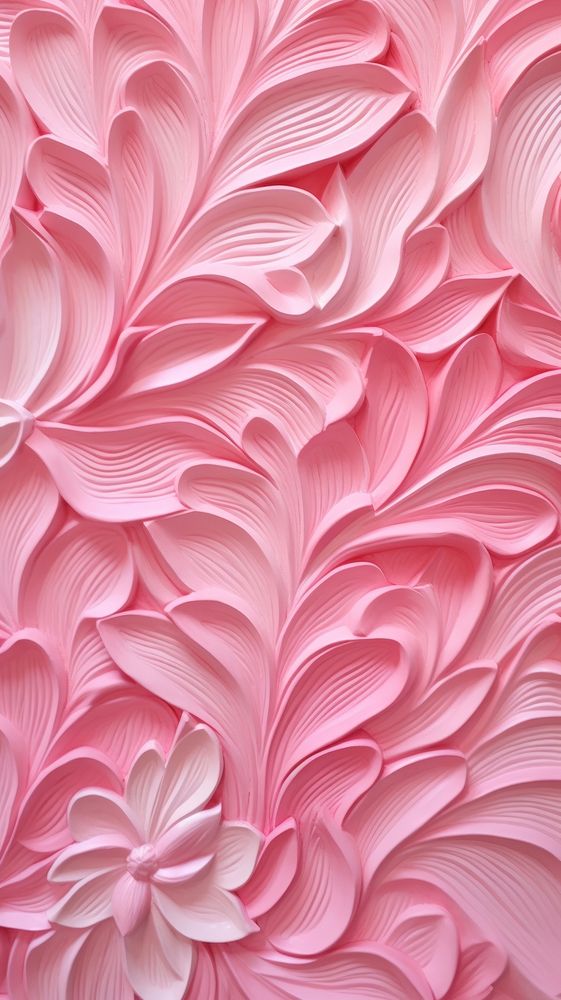 Petal bas relief small pattern oil paint art pink backgrounds.