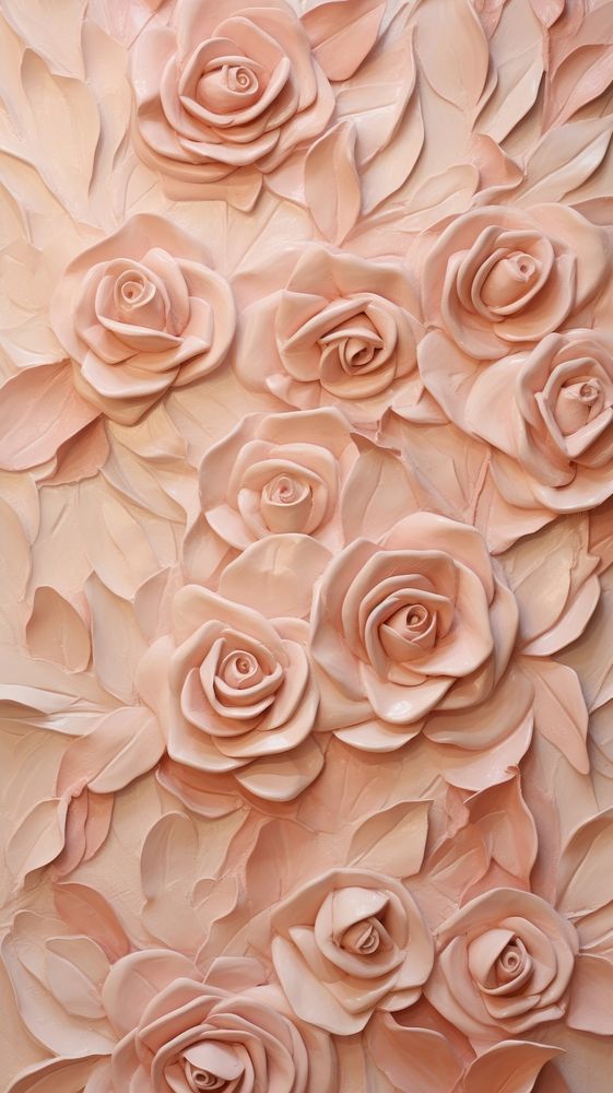 Rose bas relief small pattern oil paint art wallpaper flower.