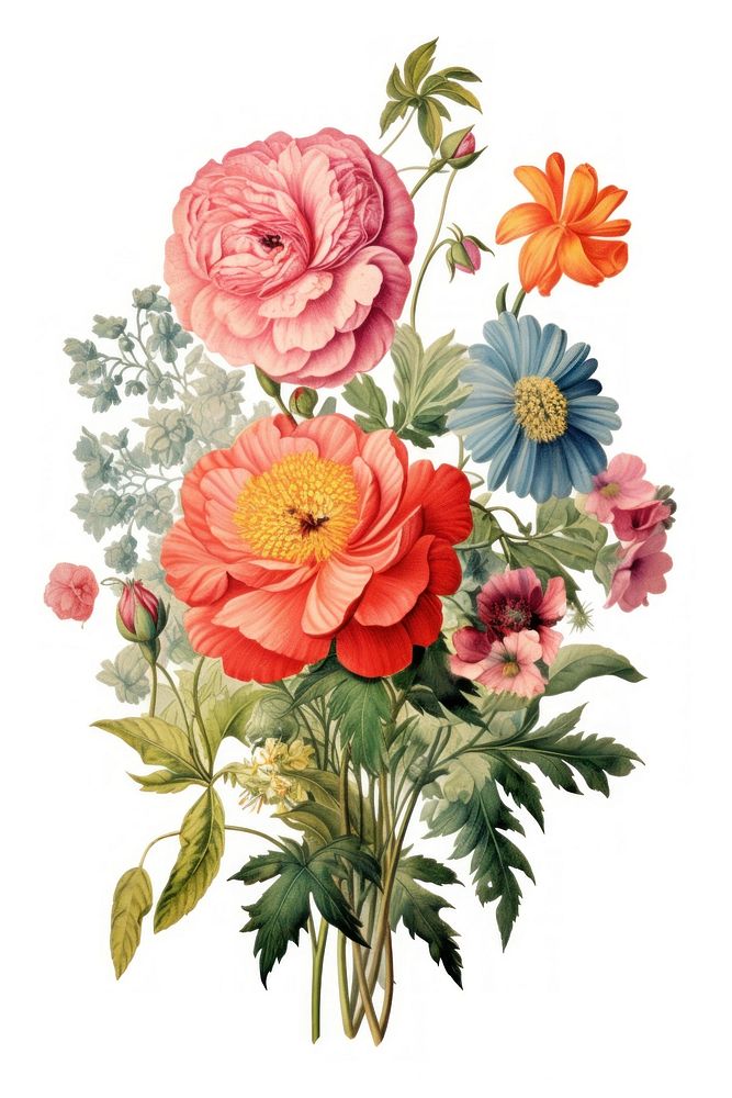 Boquet of flowers painting pattern plant.