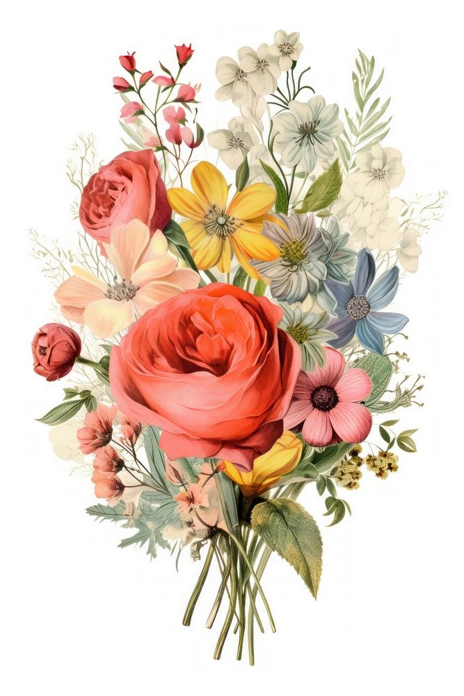 Boquet of flowers painting pattern plant.