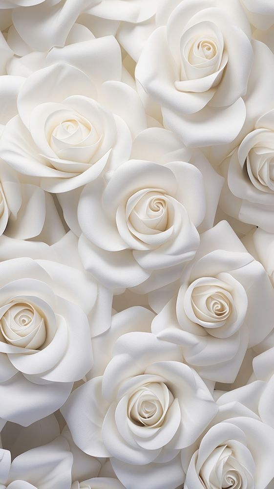 White roses bas relief pattern flower petal plant.