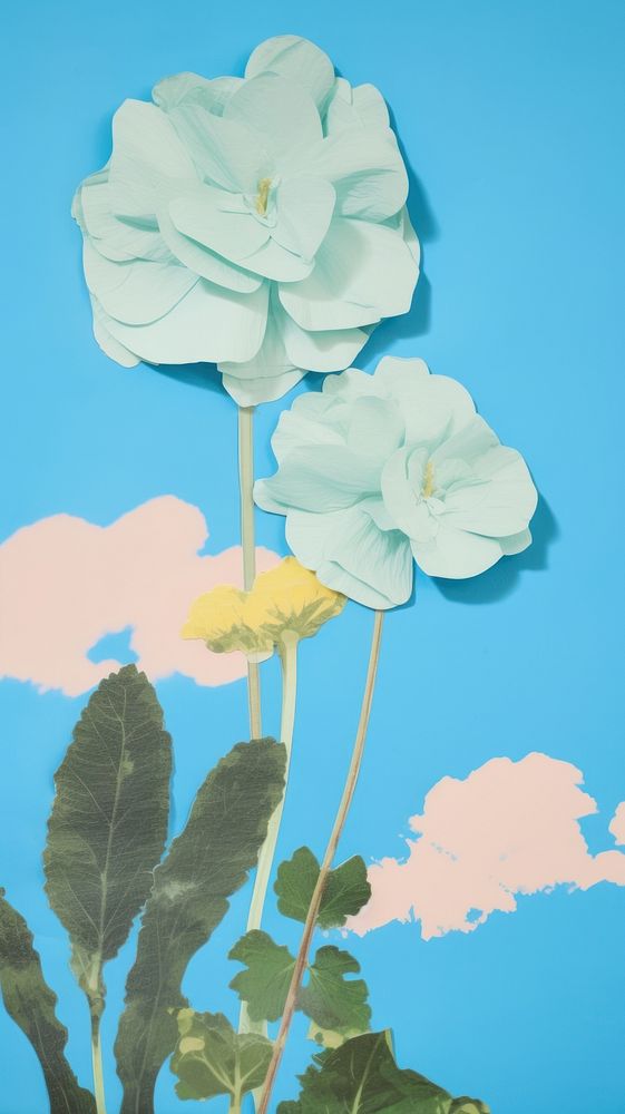  Blue flower painting plant petal. AI generated Image by rawpixel.