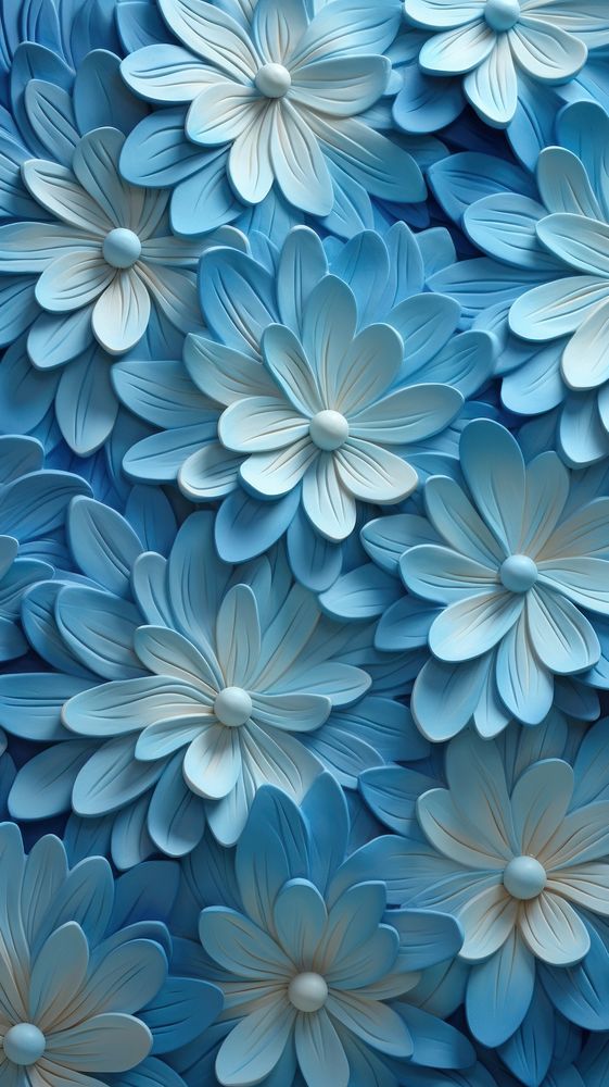  Blue giltter flower wallpaper pattern art. AI generated Image by rawpixel.