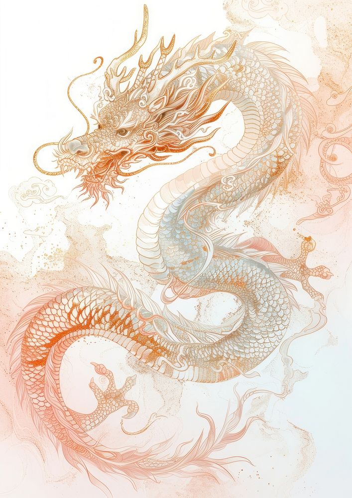Chinese dragon art creativity pattern.