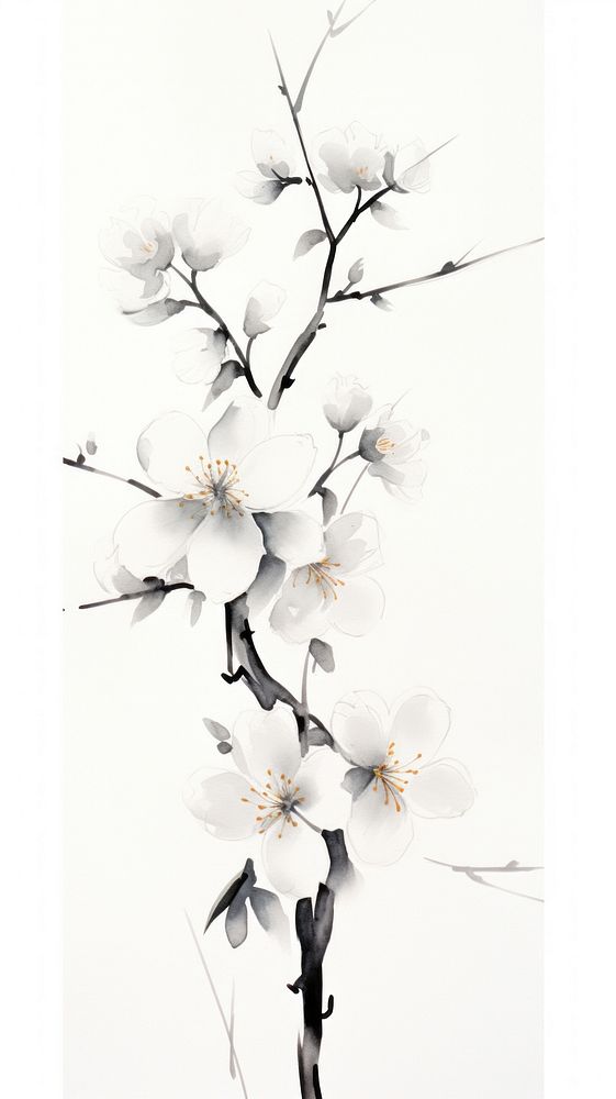 Animal and flower blossom plant white.