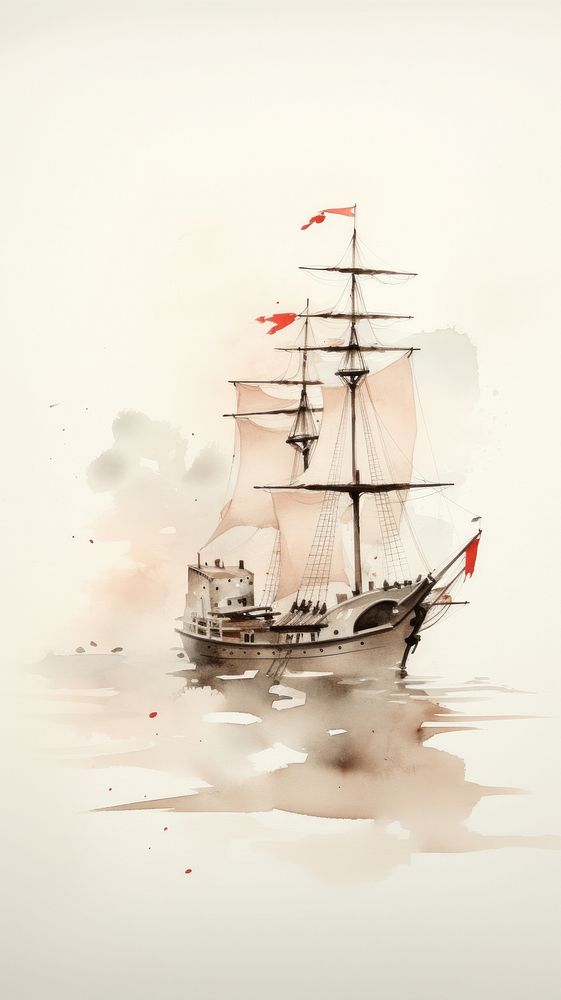 Ship architecture sailboat painting.