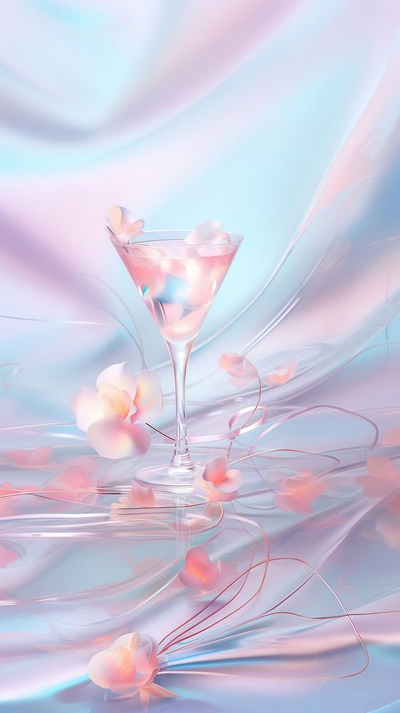 Cocktail martini flower glass.