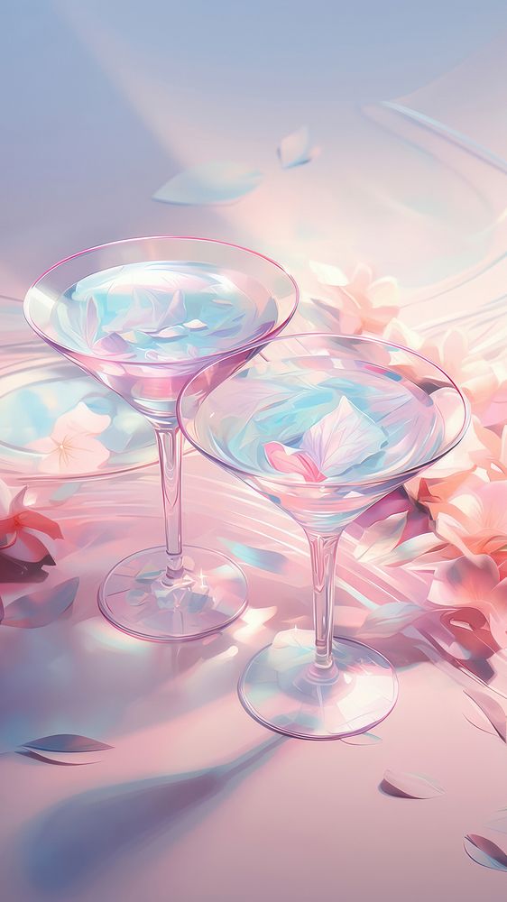 Cocktail flower glass drink.