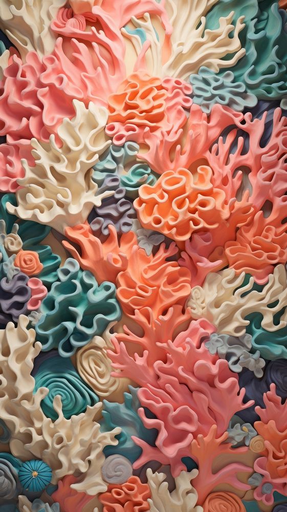 Coral reef bas relief pattern art food backgrounds.