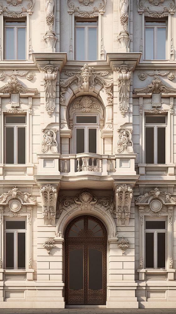 Classical building facade architecture window city.