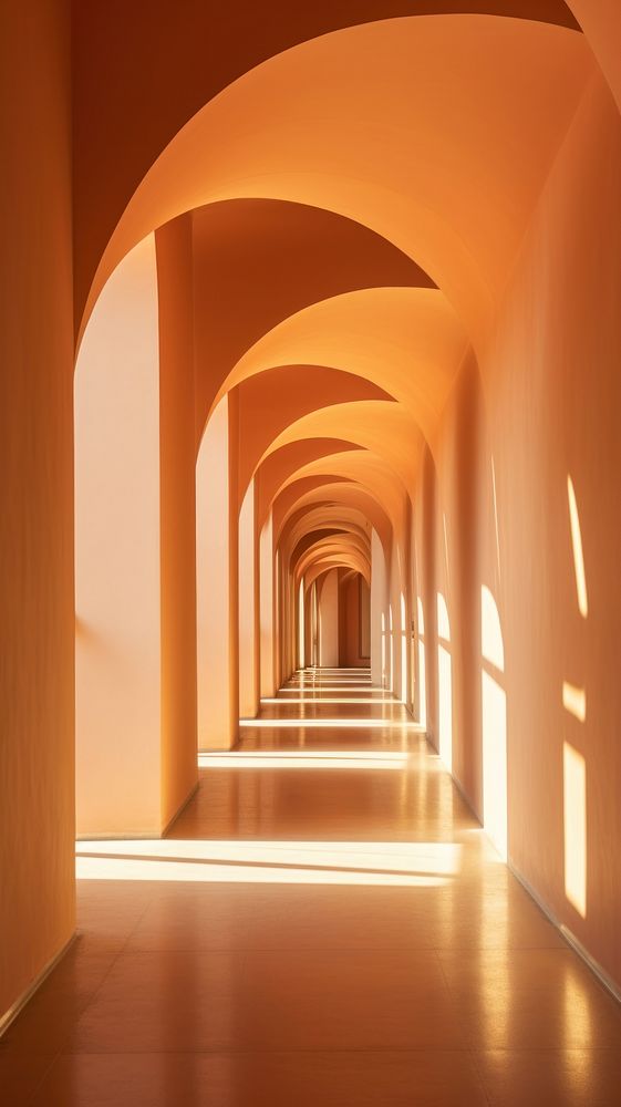 Curve contemporary building corridor architecture flooring light.