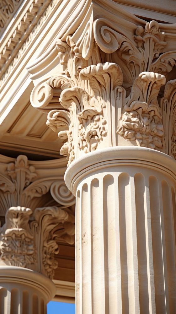 Greek temple architecture building column.