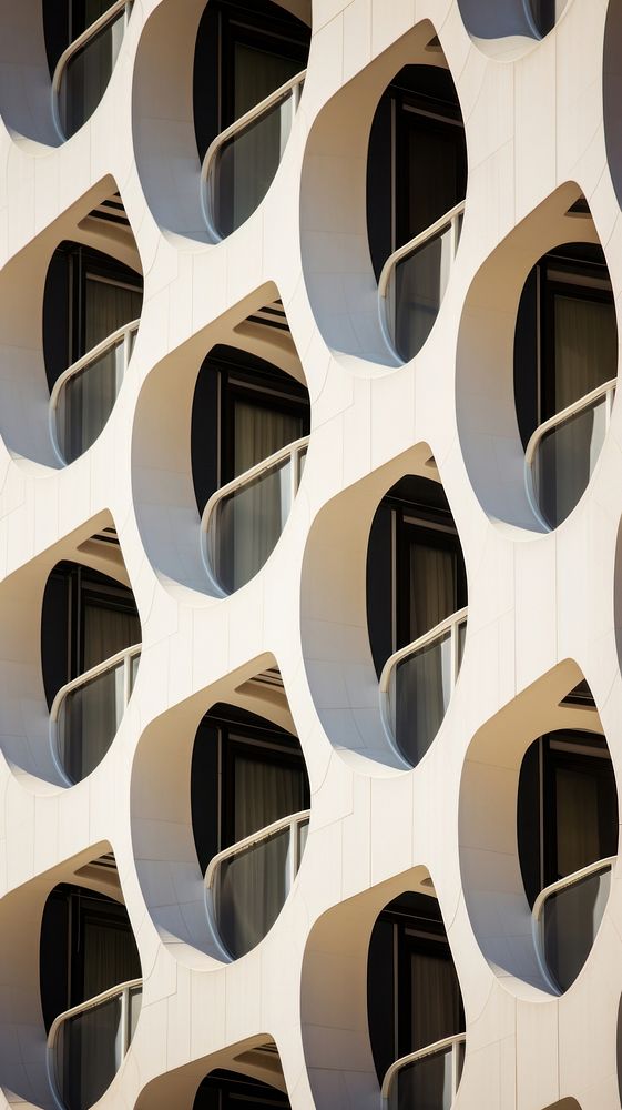 Pattern of balcony on tall modern building architecture pattern hole.