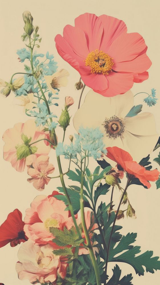  Flower painting pattern plant. AI generated Image by rawpixel.