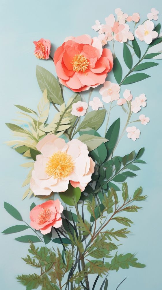  Flower painting blossom plant. AI generated Image by rawpixel.