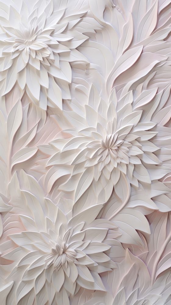 Flower bas relief pattern wallpaper plant art.
