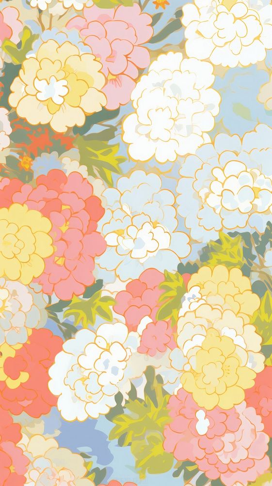  Flower wallpaper pattern art. AI generated Image by rawpixel.