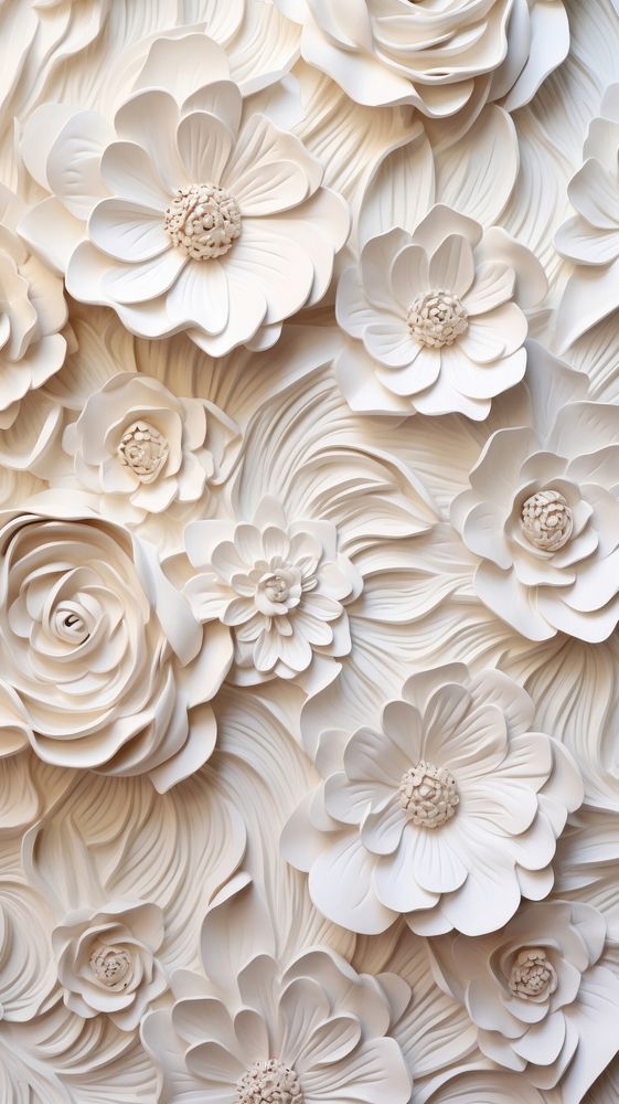 Flower pattern white art.