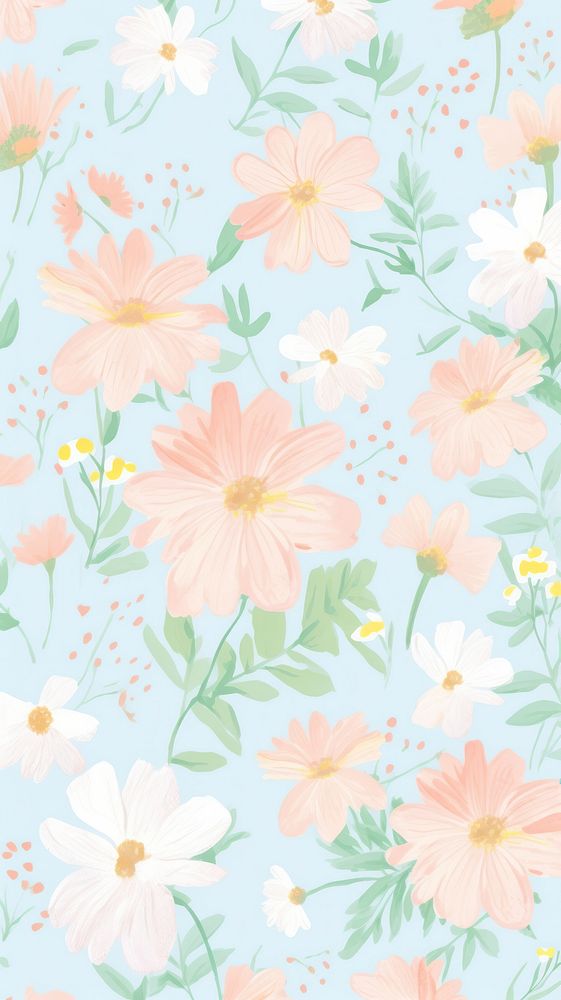  Daisy flower wallpaper abstract pattern. AI generated Image by rawpixel.