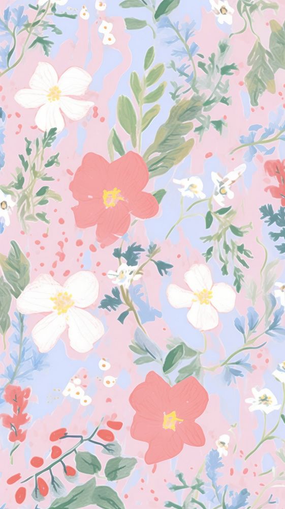  Flower wallpaper abstract pattern. AI generated Image by rawpixel.