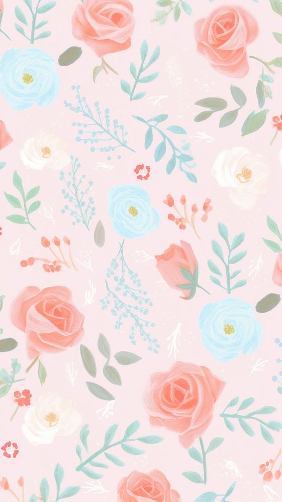  Roses pattern wallpaper abstract flower. AI generated Image by rawpixel.