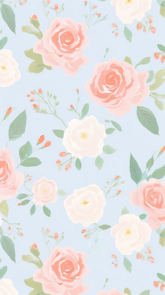  Roses pattern wallpaper abstract flower. AI generated Image by rawpixel.