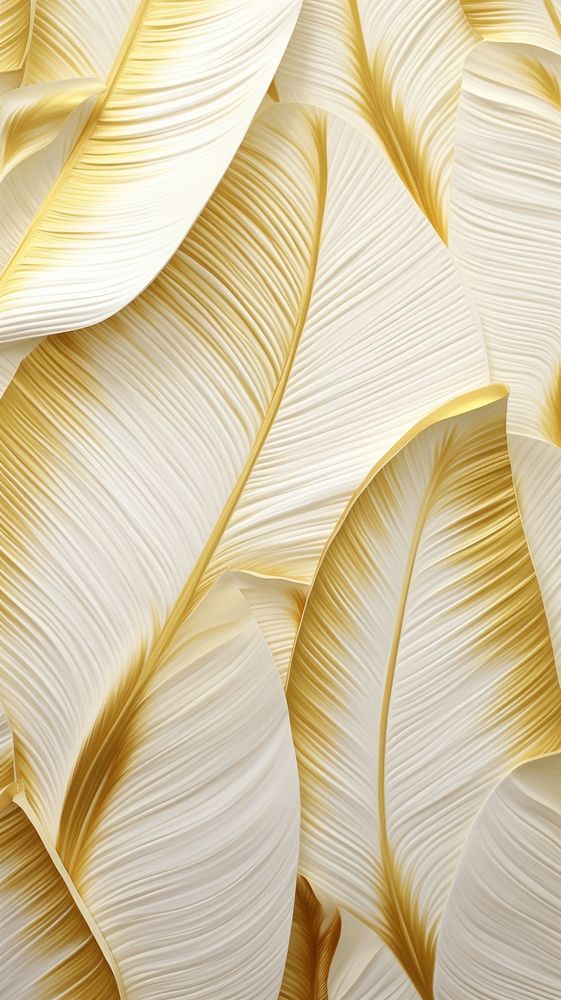 Gold banana leaf bas relief pattern plant petal backgrounds.