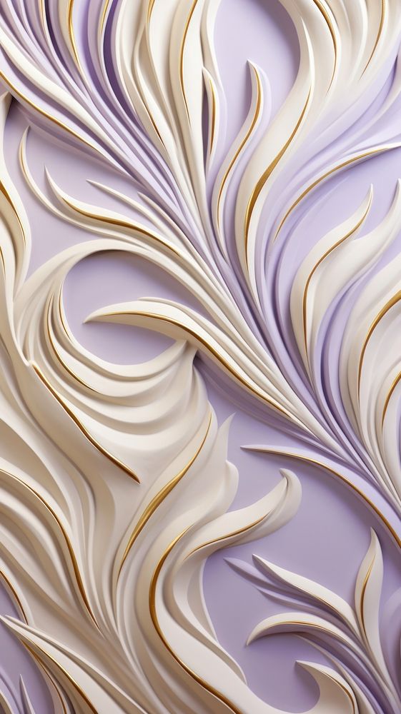 Gold lavender bas relief pattern art backgrounds creativity.