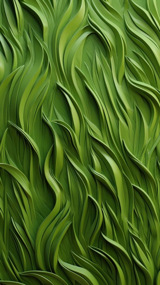 Grass bas relief pattern plant green leaf.