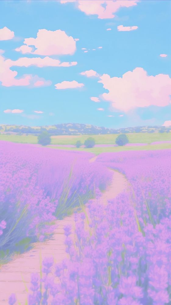  Lavender field landscape outdoors nature. AI generated Image by rawpixel.